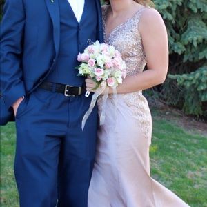 Beautiful gold Morilee prom dress